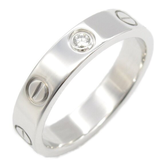 CARTIER 18k White Gold Diamond Love Ring - Picture 1 of 7